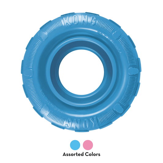 KONG Puppy Tires Small Durable Chew Dog Toy Durable Play - detail view