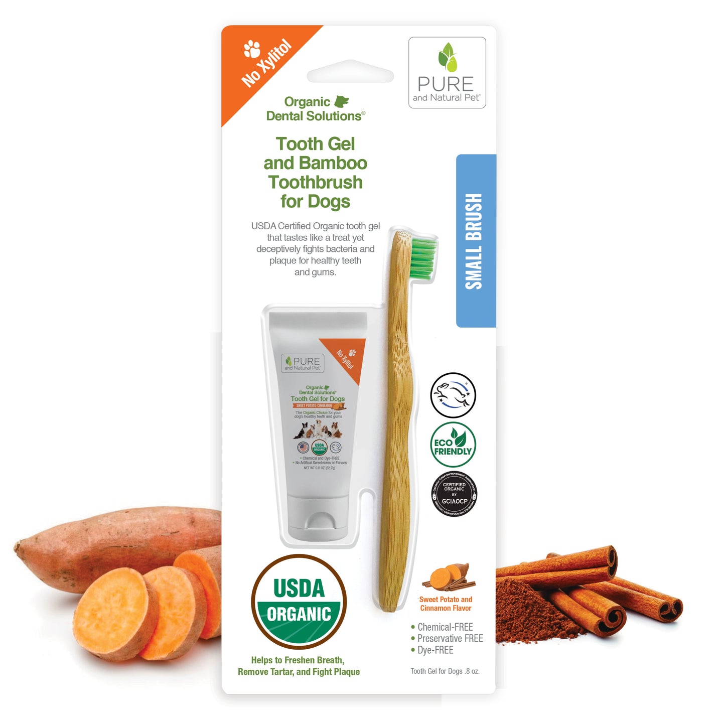 Tooth Gel and Bamboo Toothbrush for Small Dogs - Organic Dental Solutions� - main product image