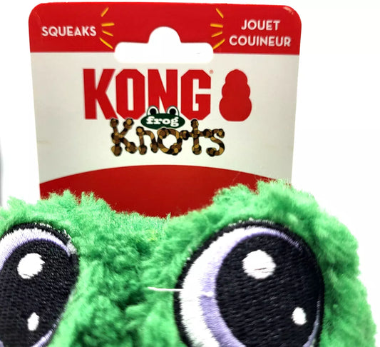 KONG Knots Frog Large XL Plush Dog Toy Durable Play - detail view
