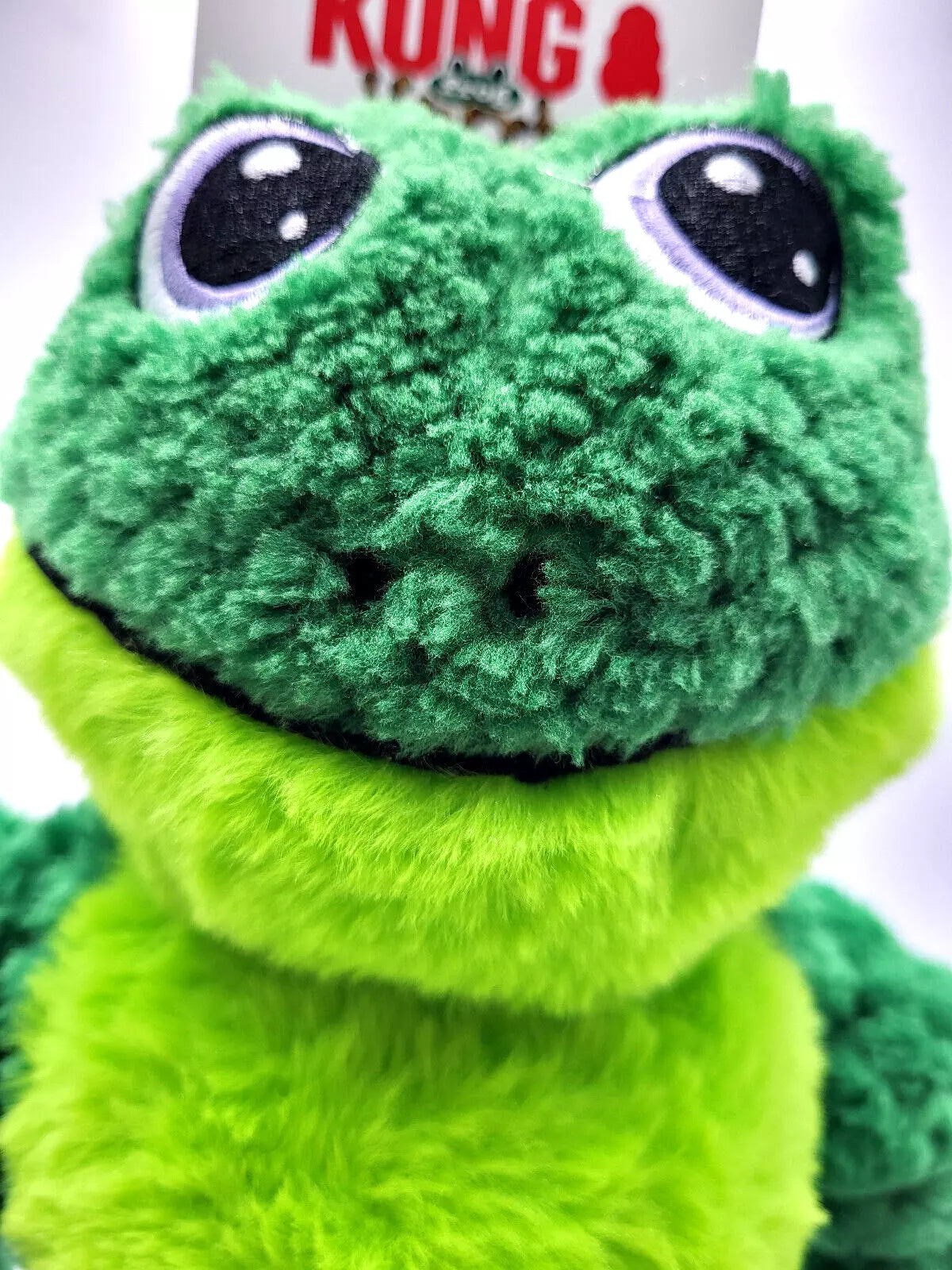 KONG Knots Frog Large XL Plush Dog Toy Durable Play - close up view