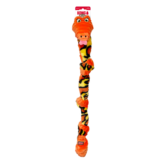 KONG Knots Snake Assorted Medium Large Plush Dog Toy Durable - detail view