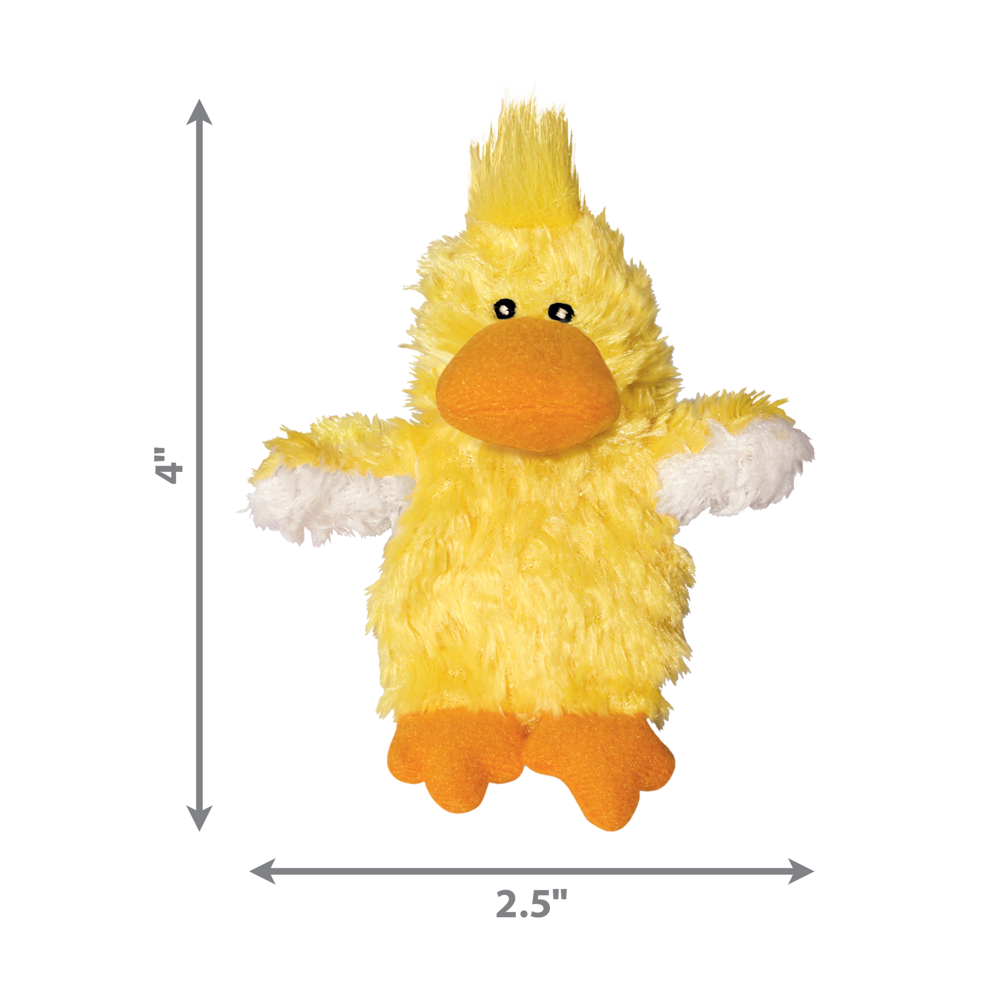 KONG Dr Noyz Duck X Small Plush Dog Toy Durable Play - close up view