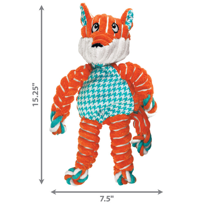 KONG Floppy Knots Fox Medium Large Plush Dog Toy Durable - gallery image 6