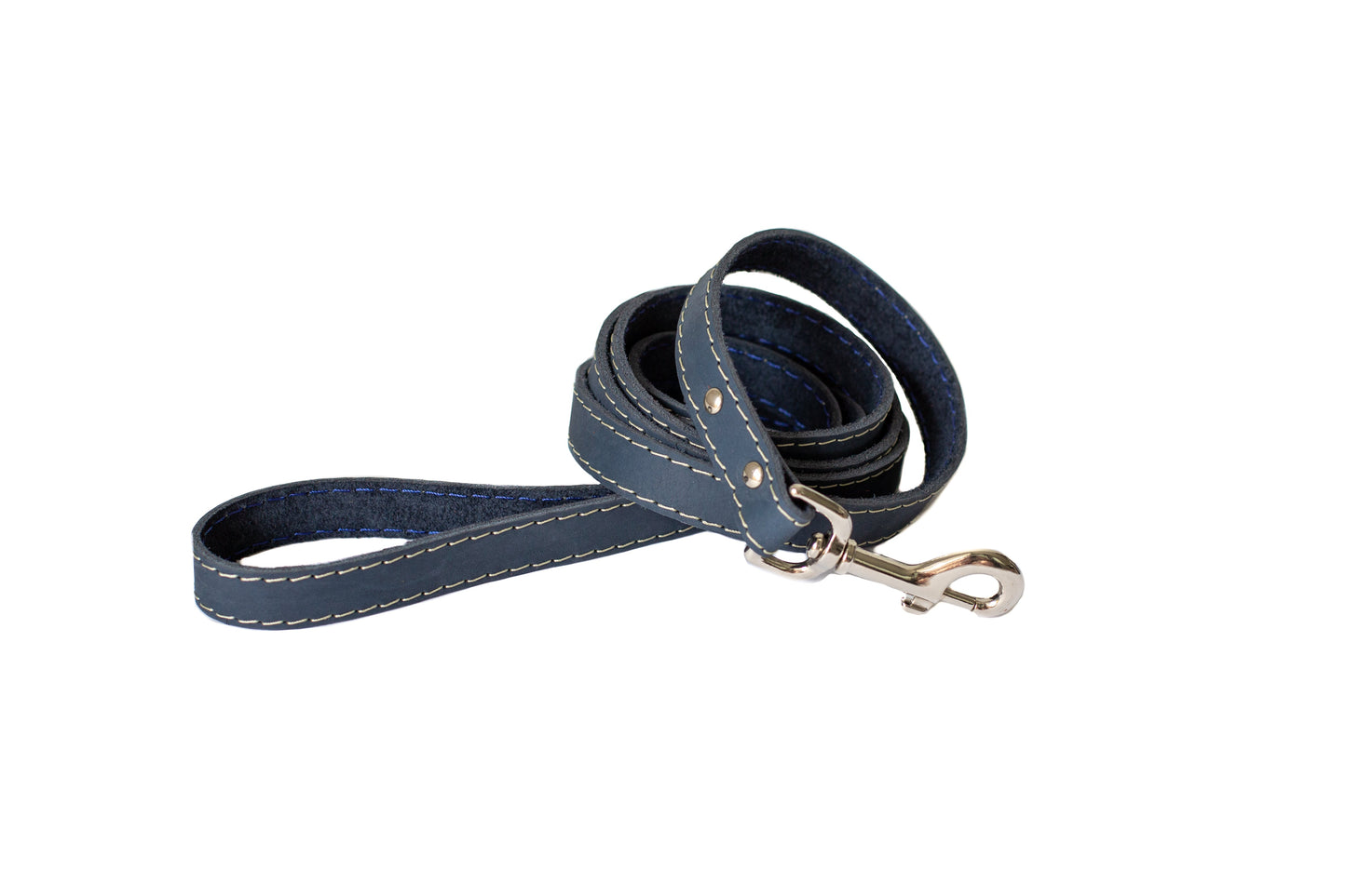 Dog Collar Pro Line Hunting Blue Jeans Leather Leash main product image for dogs and cats