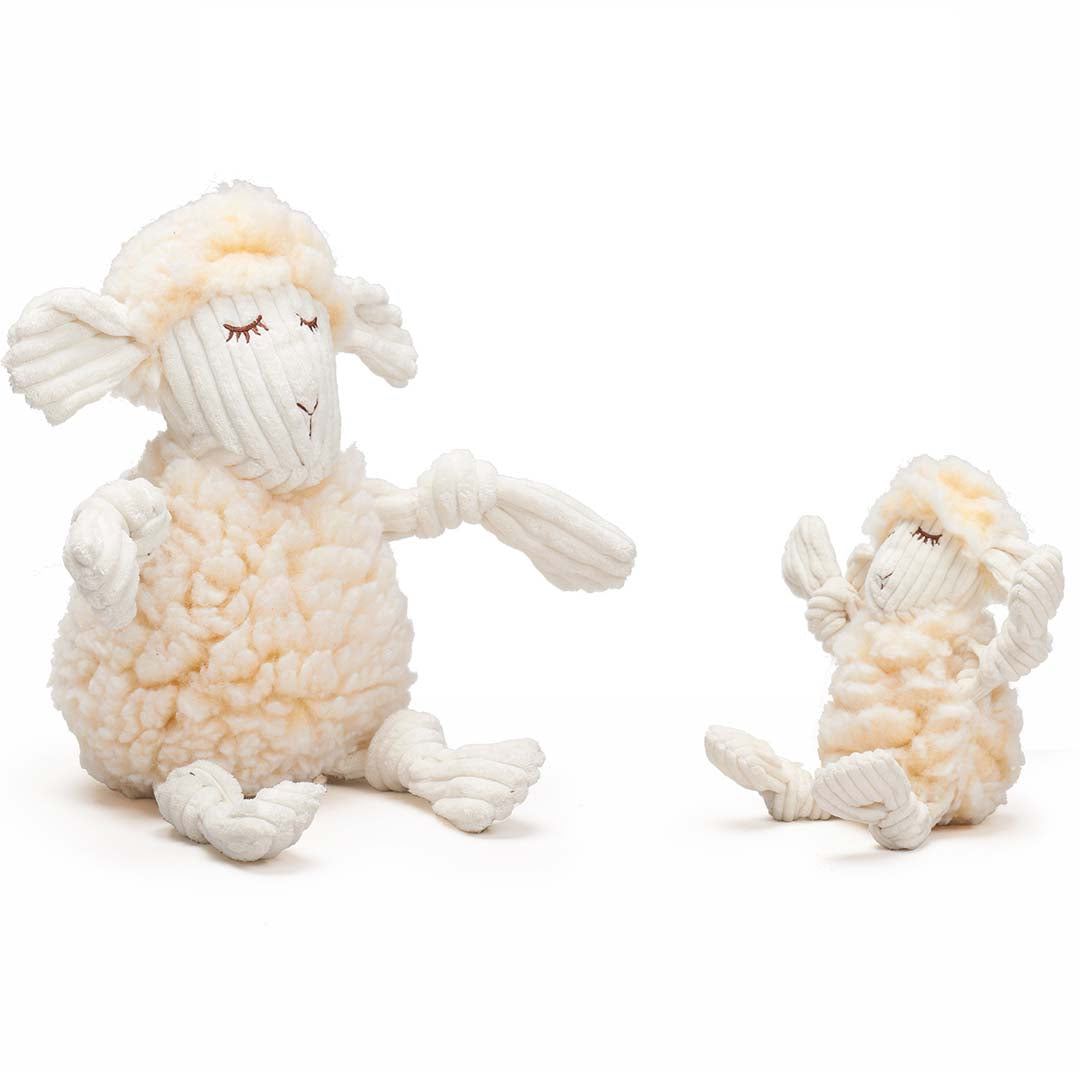 Dog Toy Louise Lamb HuggleFleece FlufferKnottie Plush Toy main product image for dogs and cats