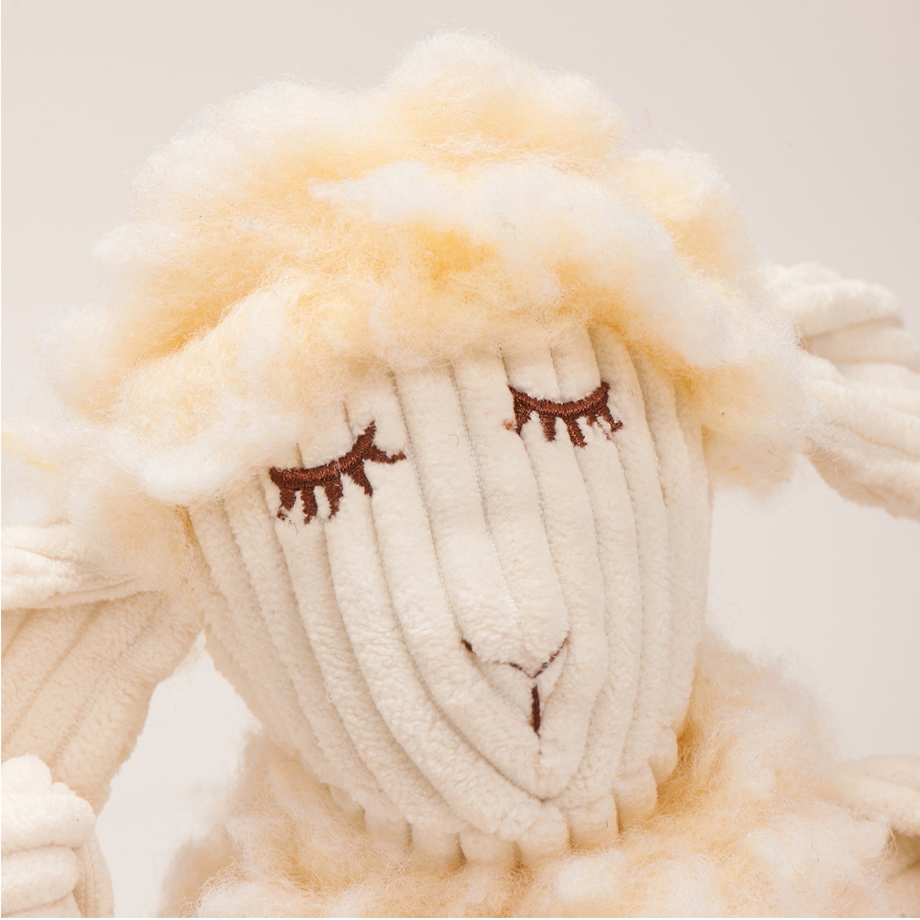Dog Toy Louise Lamb HuggleFleece FlufferKnottie Plush Toy main product image for dogs and cats