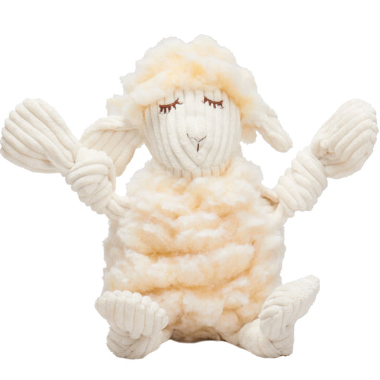 Dog Toy Louise Lamb HuggleFleece FlufferKnottie Plush Toy main product image for dogs and cats