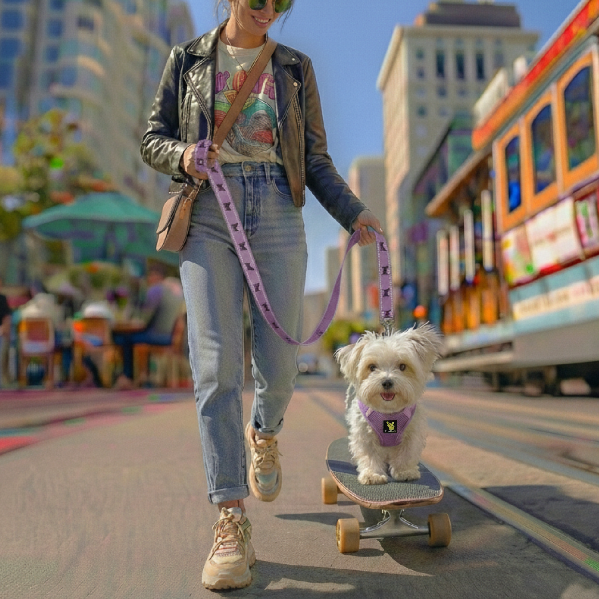 Dog Leash EcoBark Lavender Leash Comfort Grip Padded Leash - gallery product image for dog leash