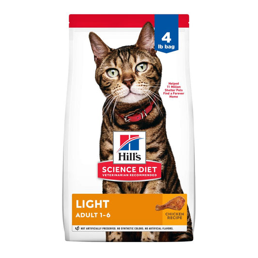 Hills Science Diet Adult Light Chicken Recipe Dry Cat Food - main product image