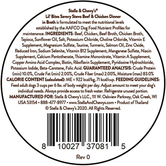 Wet Dog Food Stella Beef Recipe 2 7oz Daily Meals Premium - detail view