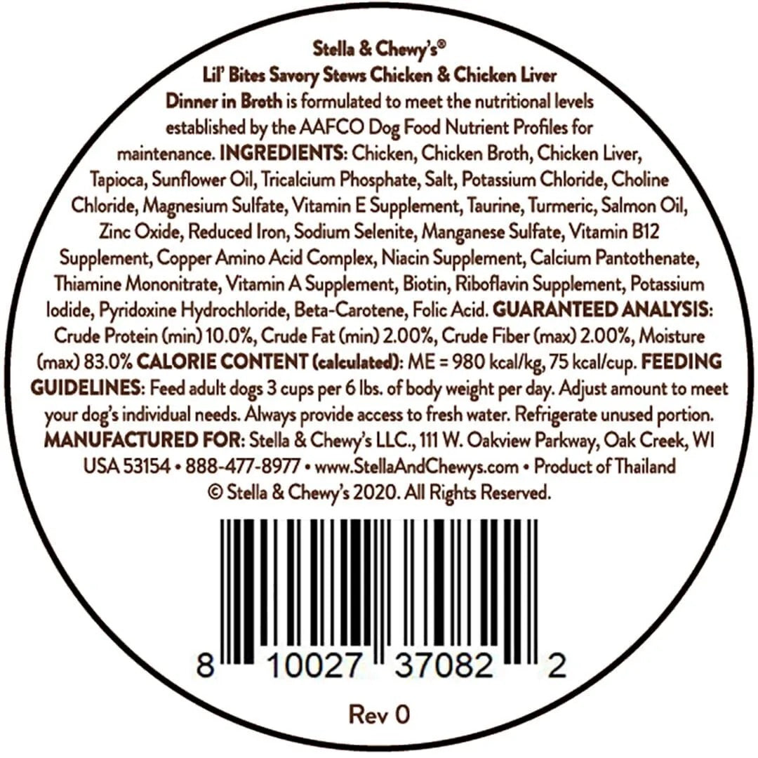 Stella Chewy S Lil Bites Stew Chicken Chicken Liver Dog Food - detail view