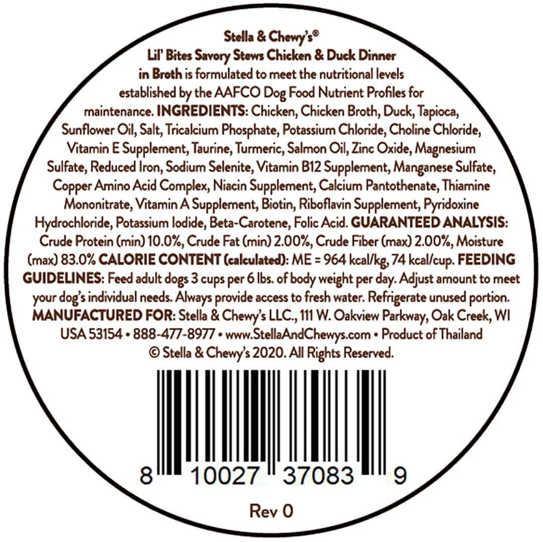 Stella Chewy S Lil Bites Stew Chicken Duck Dog Food 2 7Oz - detail view