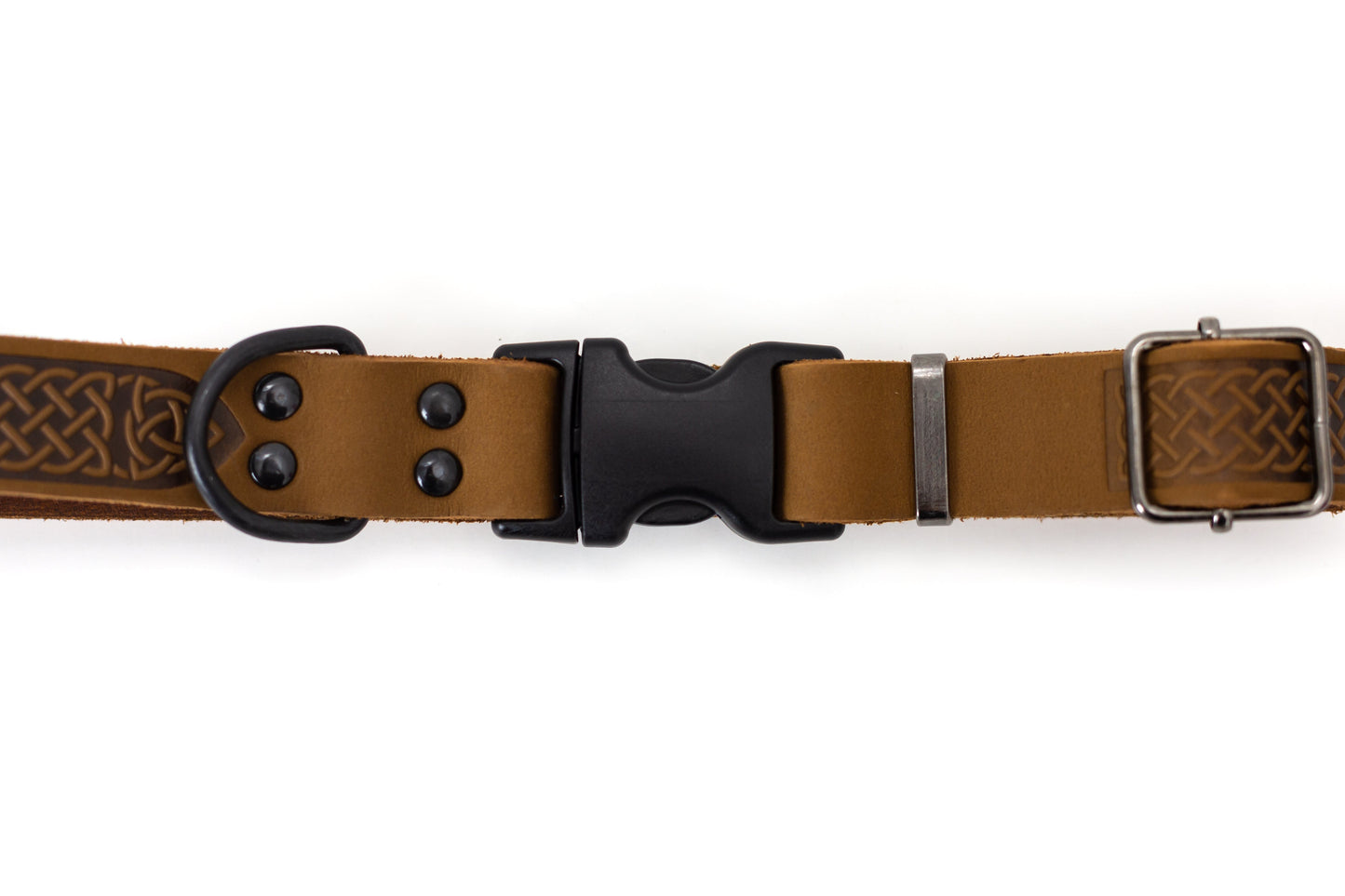 Dog Collar Celtic Sport Earth Brown Leather Collar l main product image for dogs and cats