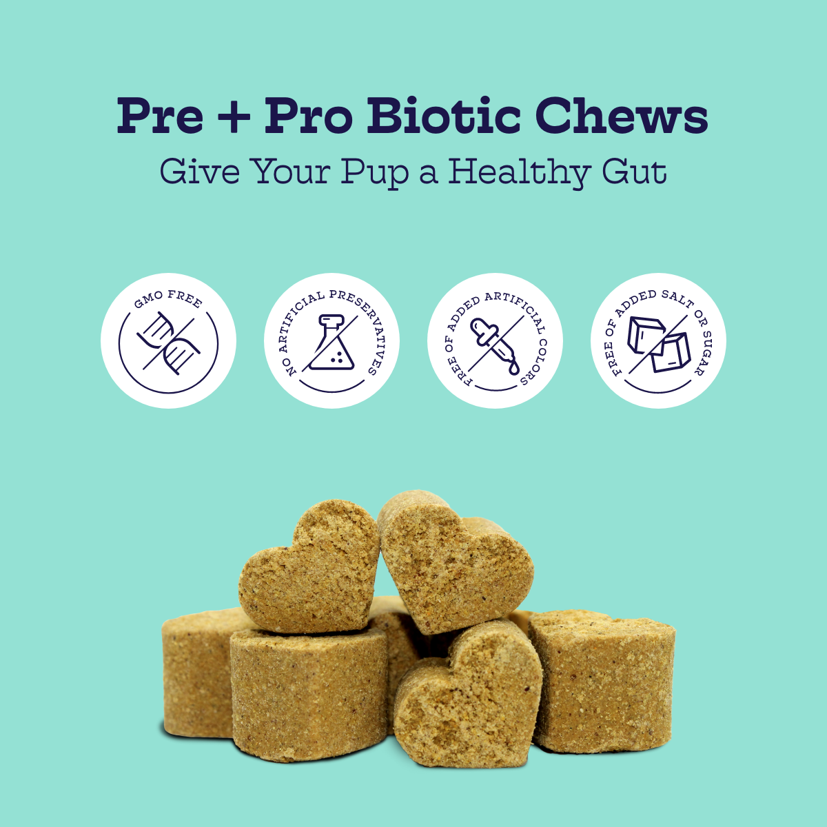 Pre + Pro Biotic Chews - close up view