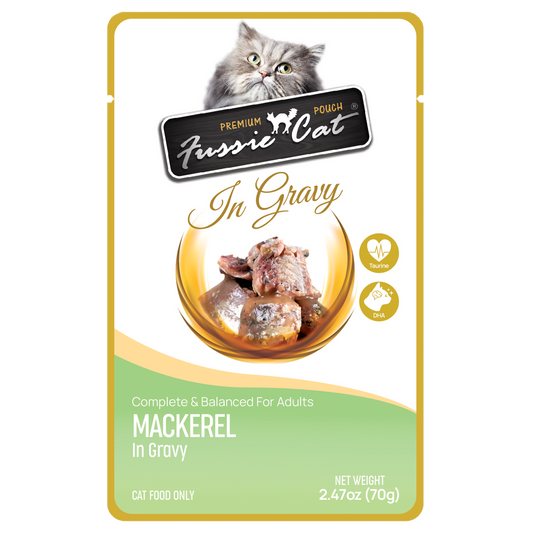 Fussie Cat Pouch Mackerel In Gravy 2 47Oz Wet Cat Food - main product image
