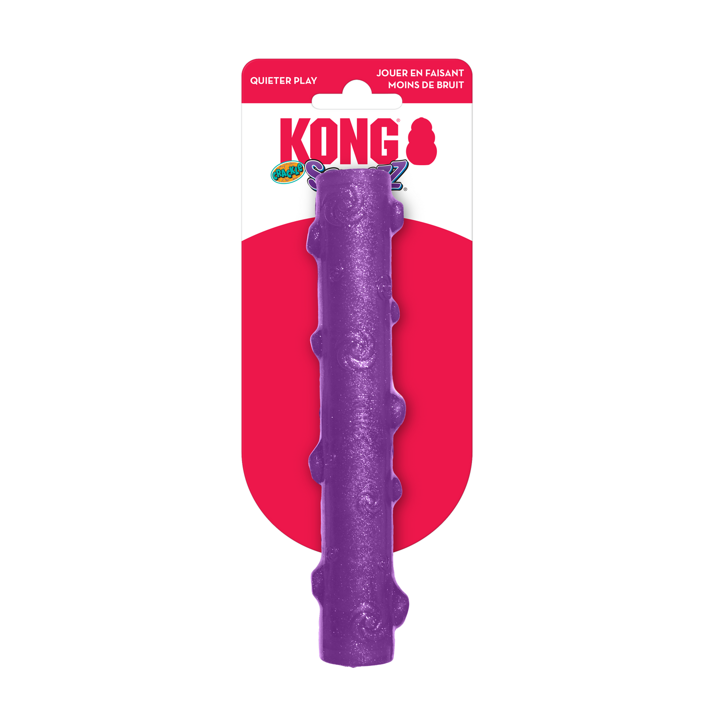 KONG Squeezz Crackle Stick Interactive Dog Toy Durable Play - lifestyle view