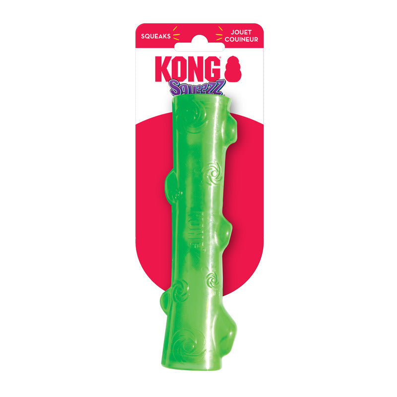 KONG Squeezz Stick Interactive Dog Toy Durable Play - lifestyle view