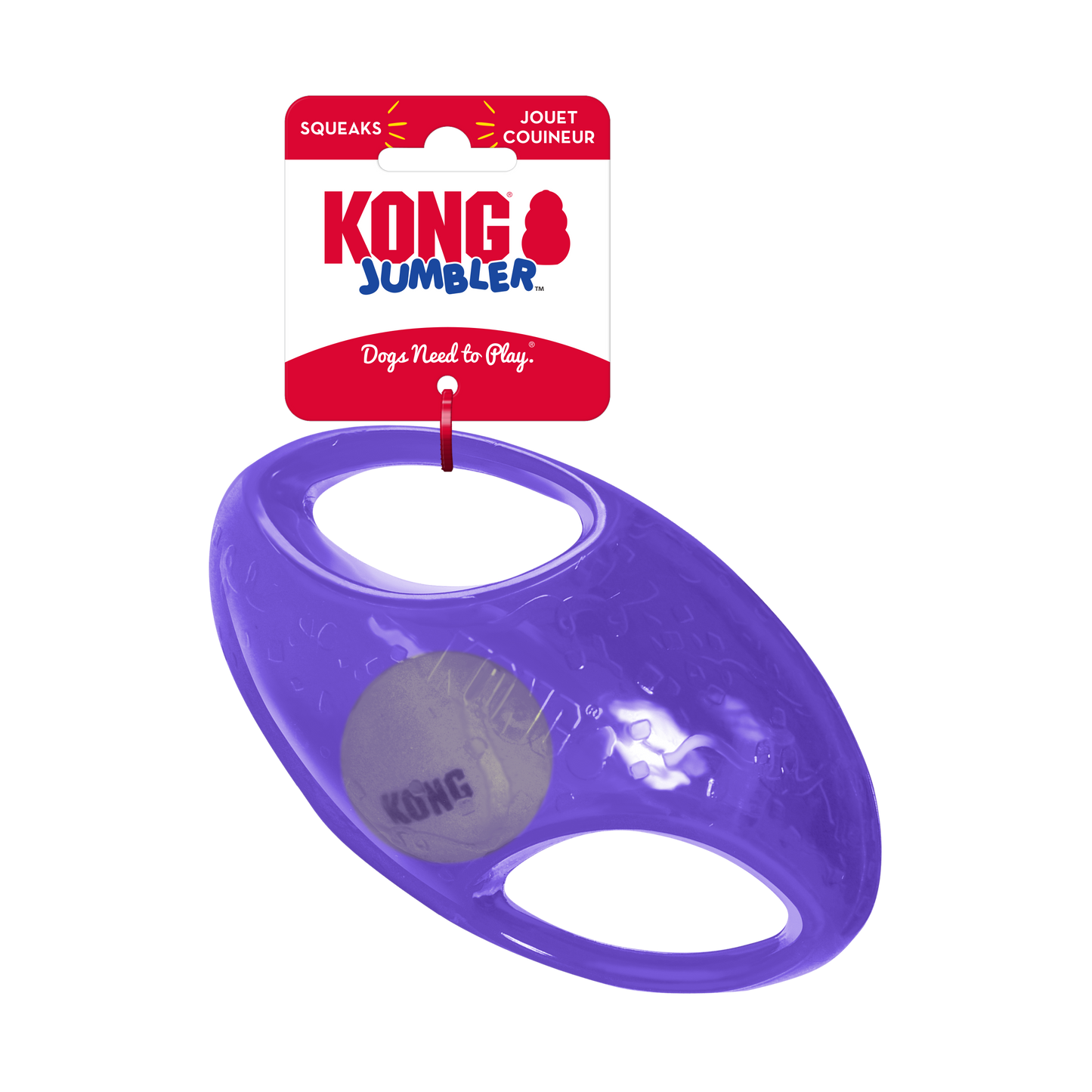 KONG Jumbler Football Fetch Dog Toy Durable Play - lifestyle view