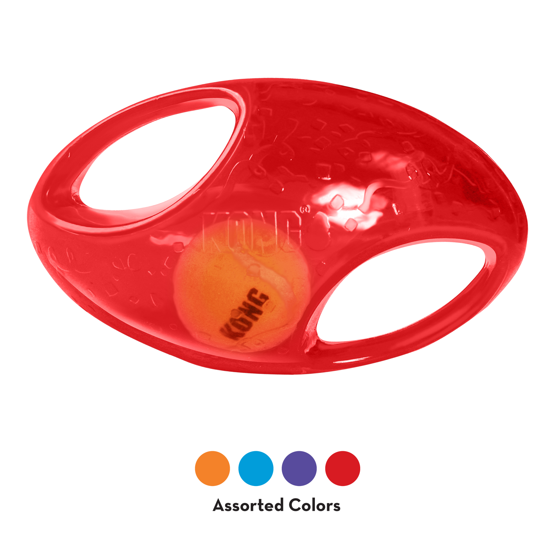 KONG Jumbler Football Fetch Dog Toy Durable Play - close up view