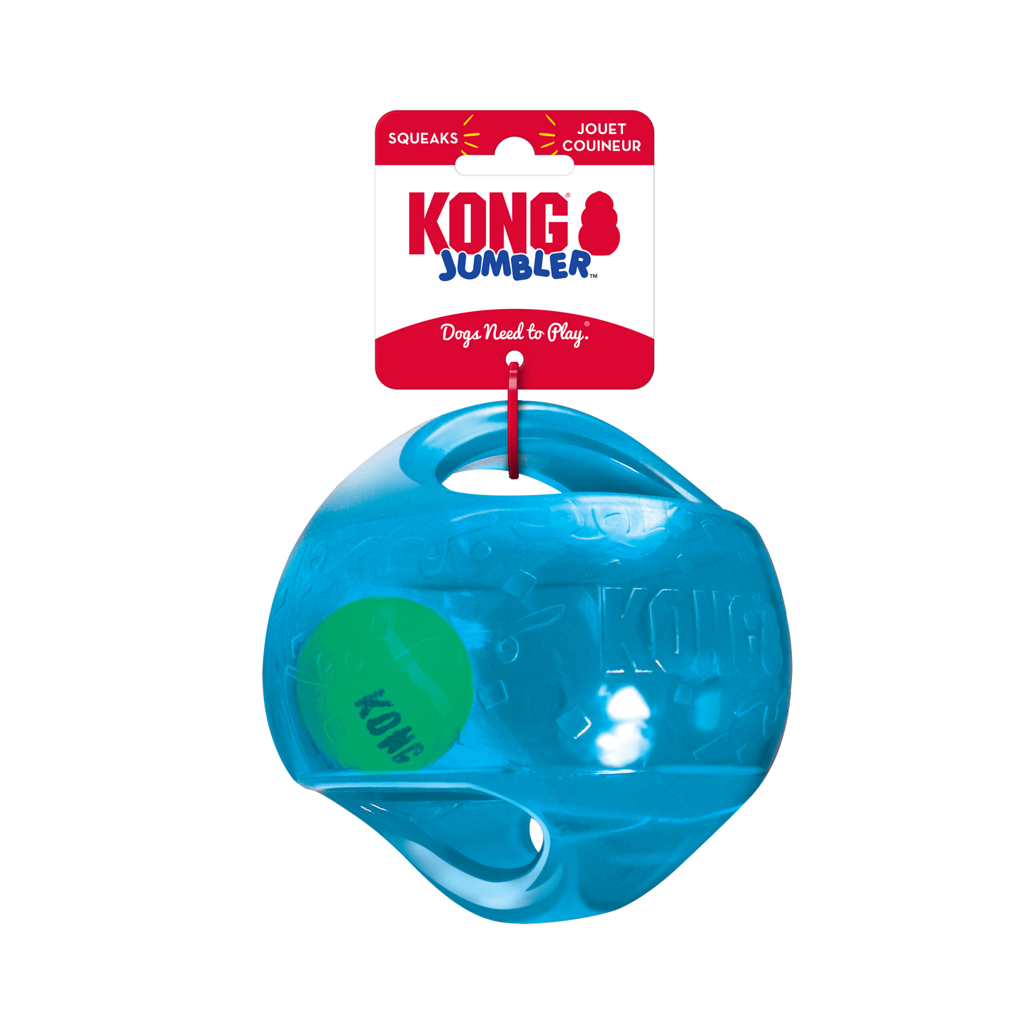 KONG Jumbler Ball Fetch Dog Toy Durable Play - close up view