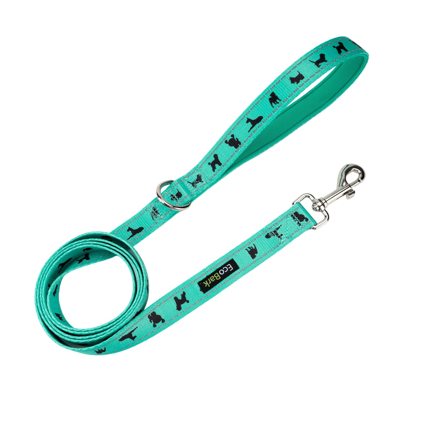 Dog Leash EcoBark Mint Turquoise Leash Comfort Grip Padded - gallery product image for dog leash