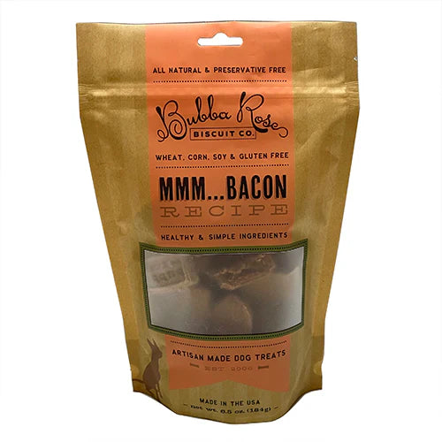 Bubba Rose Mmm Bacon Biscuit Bag Dog Treats Premium - main product image