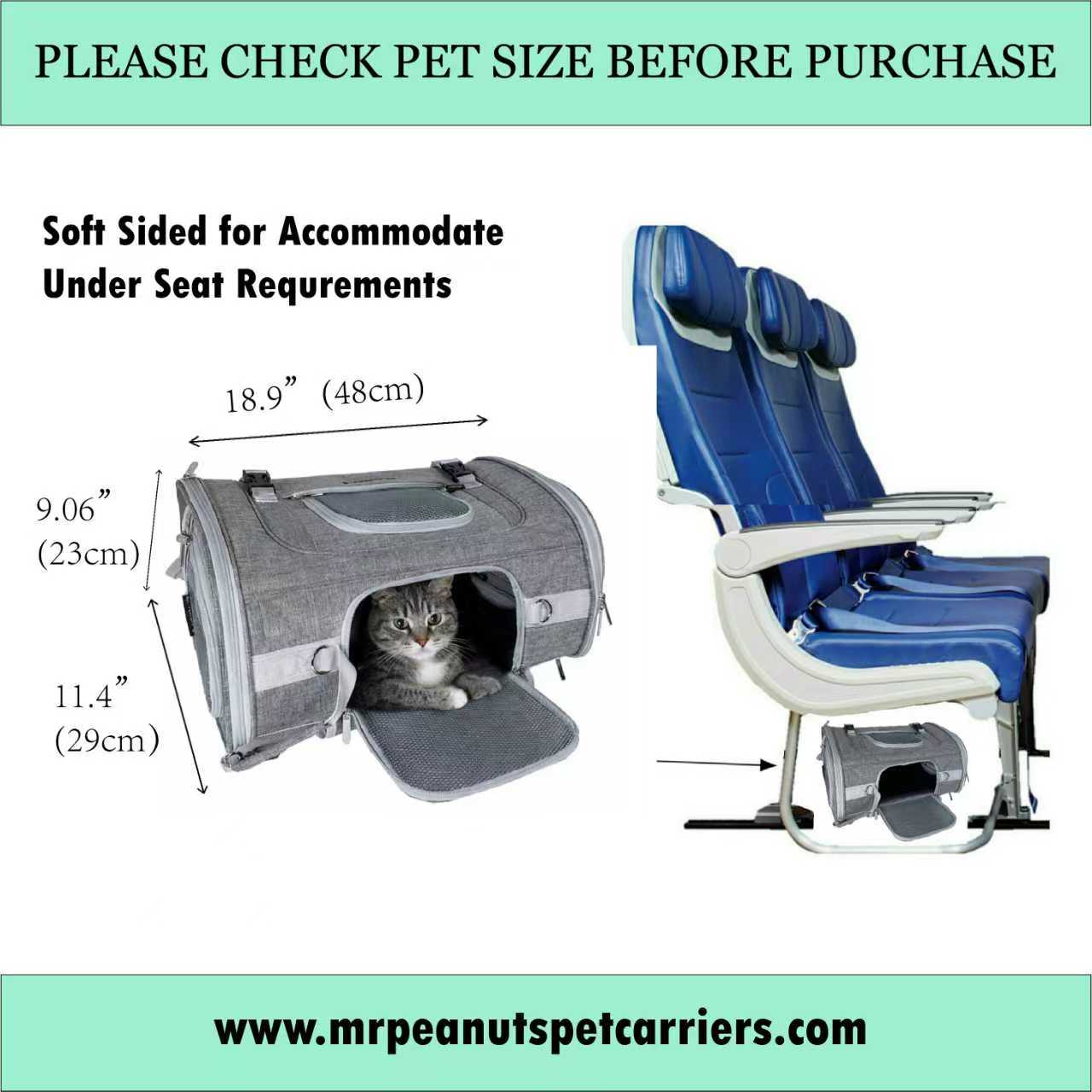 Mr. Peanut's Monterey Series Airline Compliant Horizontal Backpack Pet Carrier - gallery image 10