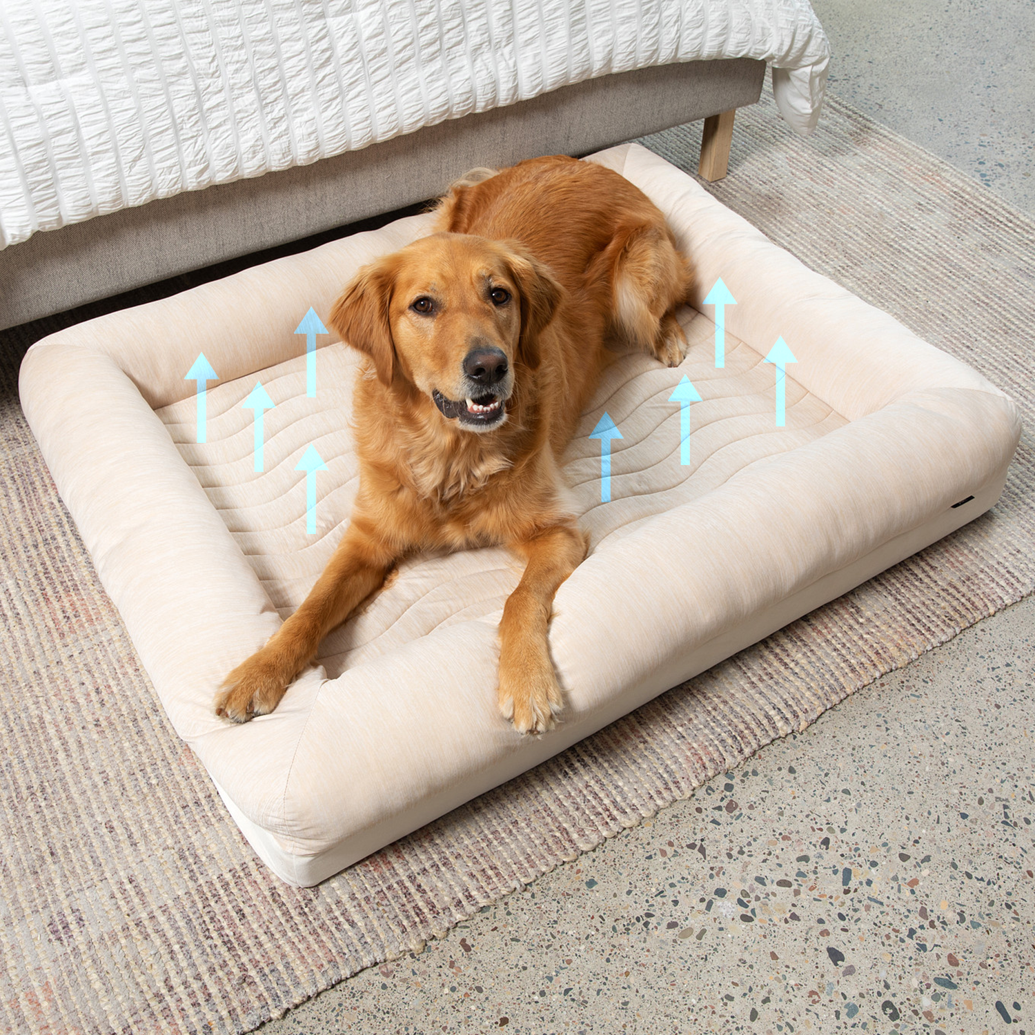 Pupchill Cooling 4 Bolster Dog Bed Arctic Sand Washable Pet - gallery image 12