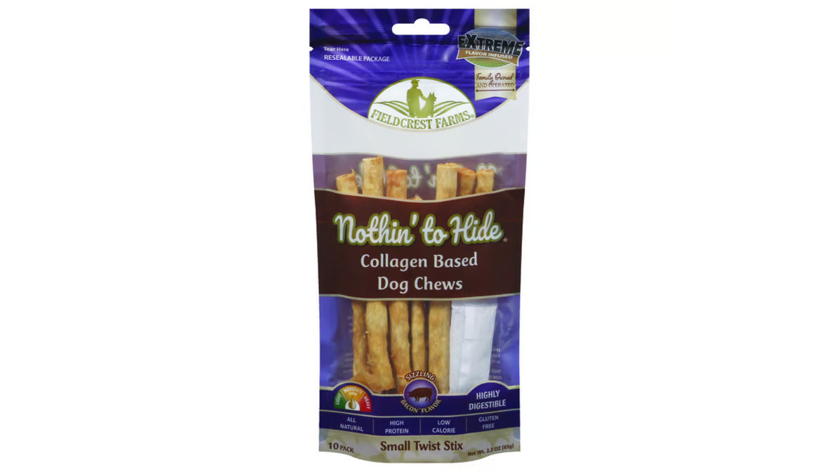 Nothin To Hide Bacon Small Twist Stix 10Ct 2 3Oz Dog Treats - main product image