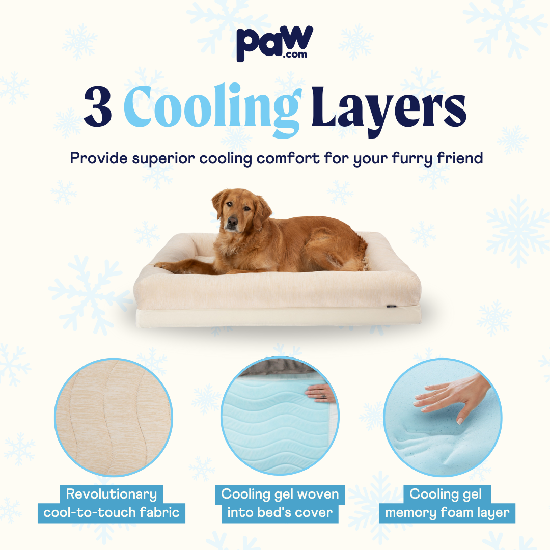 Pupchill Cooling 4 Bolster Dog Bed Arctic Sand Washable Pet - gallery image 11
