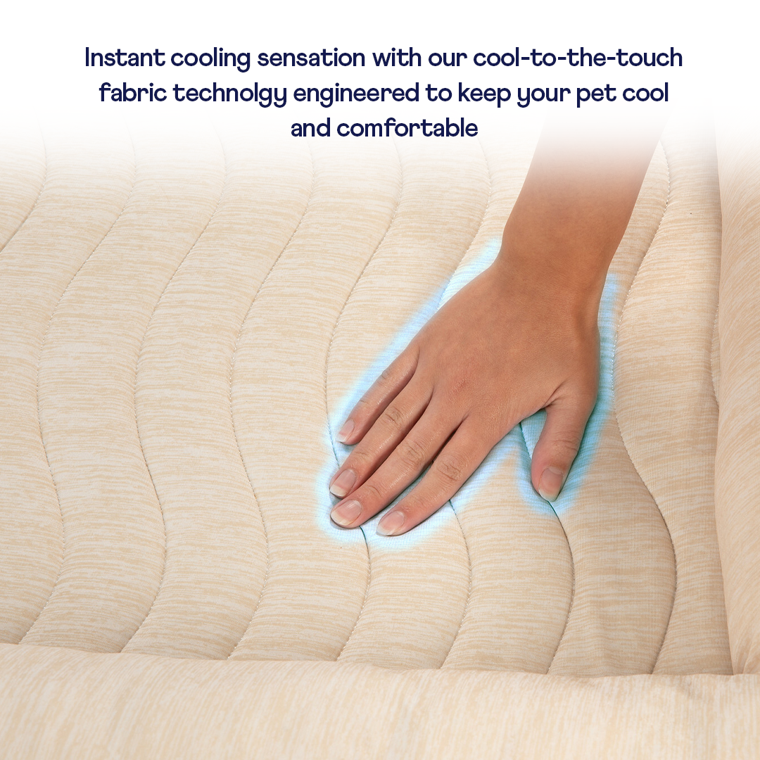 Pupchill Cooling 4 Bolster Dog Bed Arctic Sand Washable Pet - gallery image 5