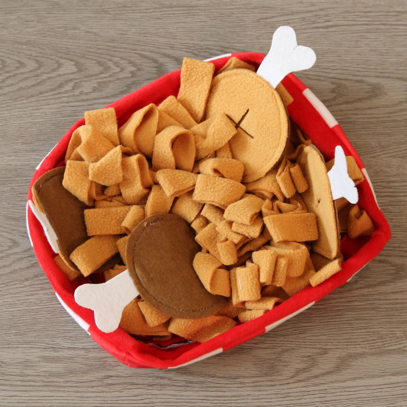 Pet Snuffle Mat Treat Hiding Toy - Fried Chicken - detail view