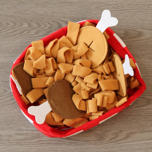 Pet Snuffle Mat Treat Hiding Toy - Fried Chicken - detail view