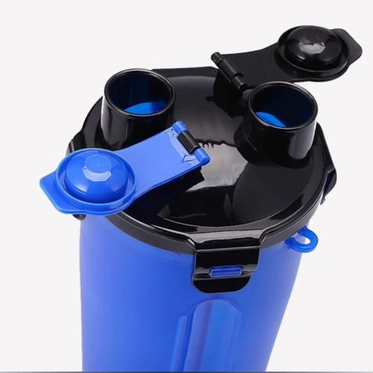 Portable Pet Travel Water and Food Bottle with Extra Bowl - detail view