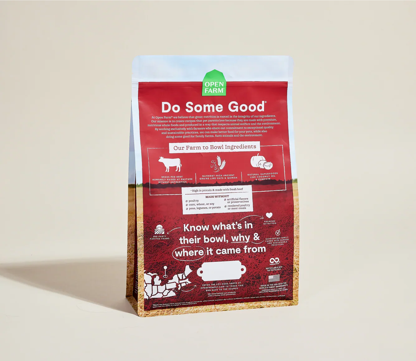 Open Farm Grass Fed Beef Ancient Grains Dry Dog Food Dry Dog - detail view