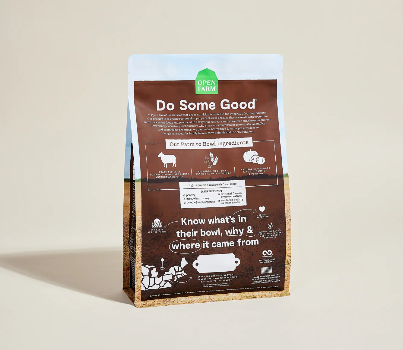 Open Farm Pasture-Raised Lamb & Ancient Grains Dry Dog Food - detail view
