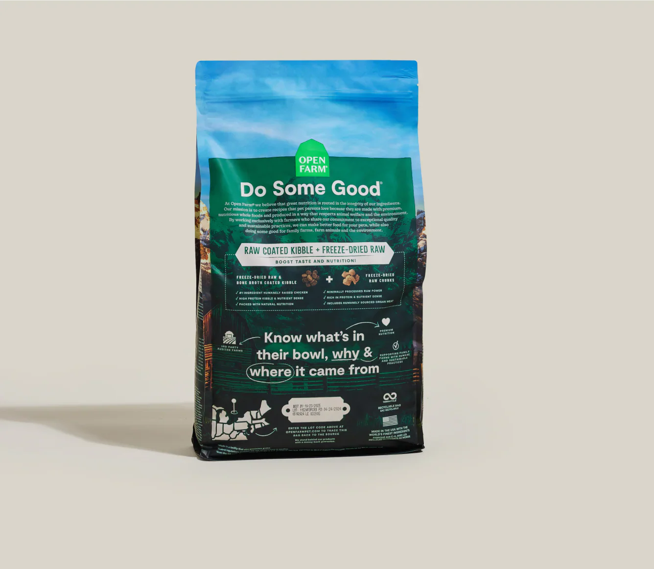 Open Farm Cat Grain Free Raw Mix Prairie 2 25Lb Freeze Dried - detail view