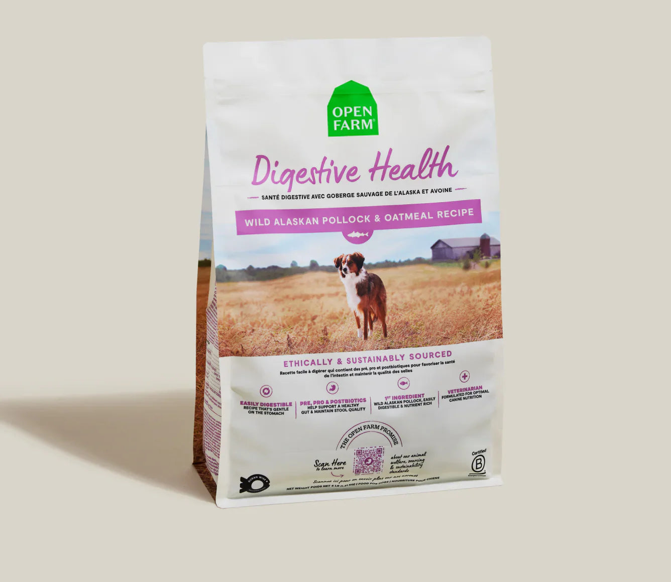Open Farm Pollock & Oatmeal Digestive Health Dry Dog Food - main product image