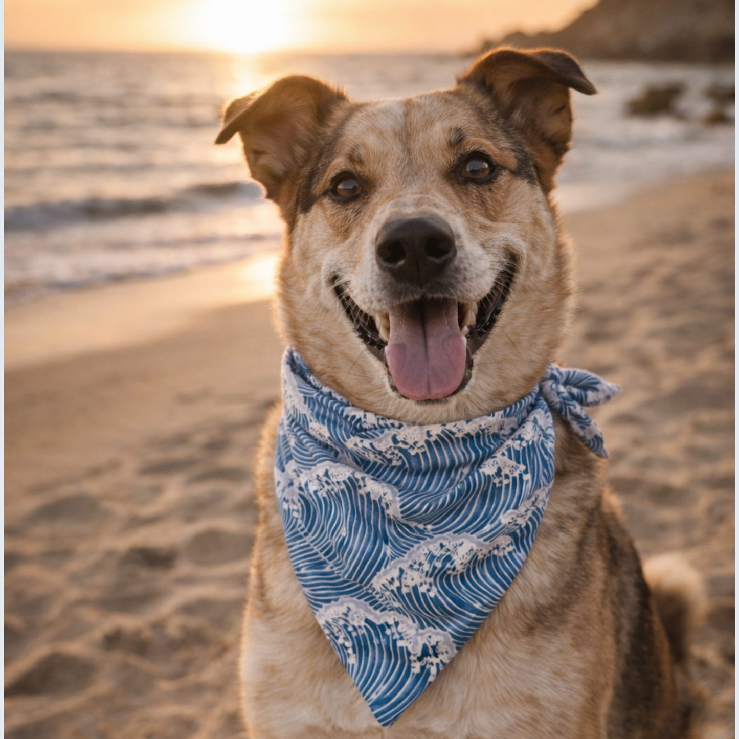 Beach Waves Dog Bandana New Arrival - detail view