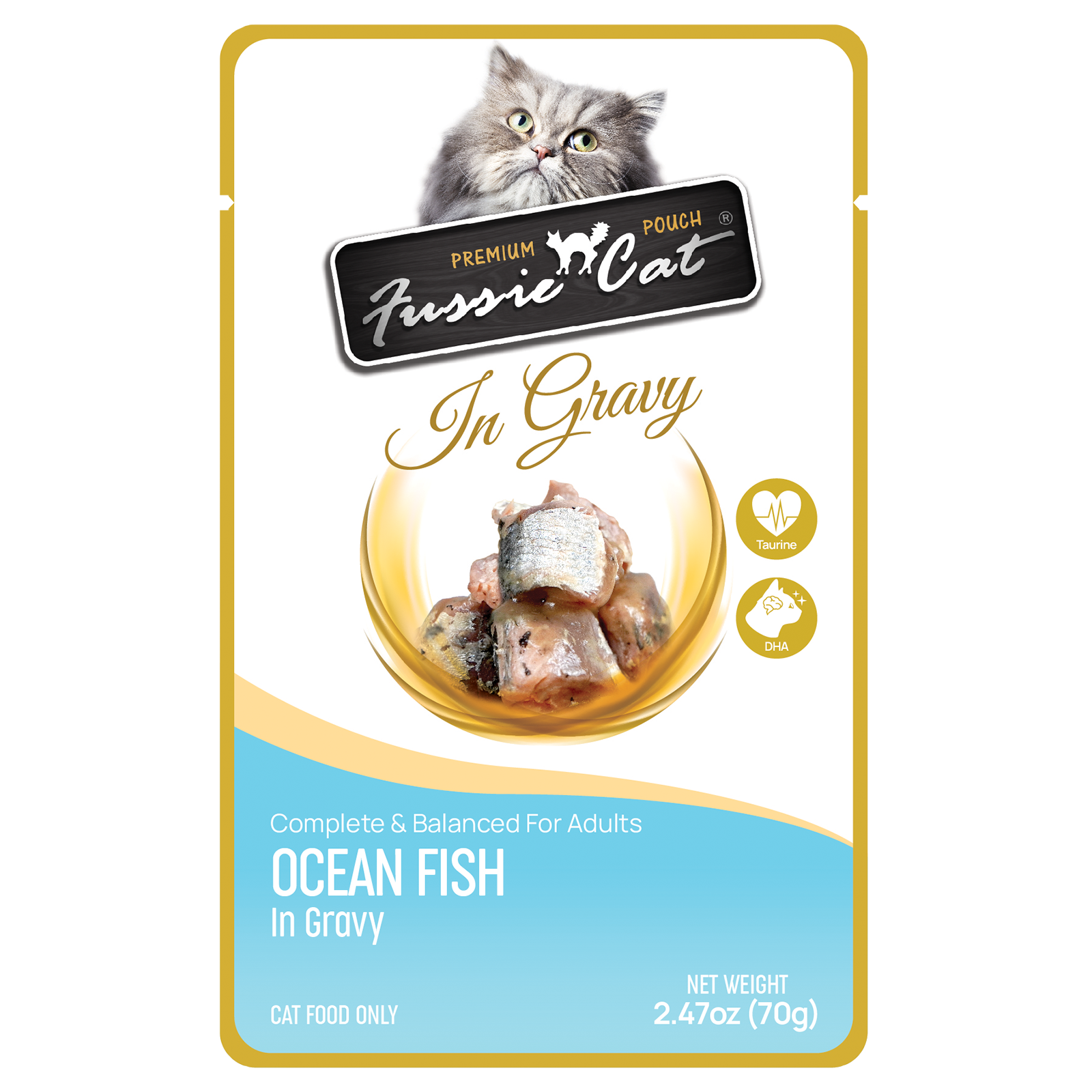 Fussie Cat Pouch Ocean Fish In Gravy 2 47Oz Wet Cat Food - main product image