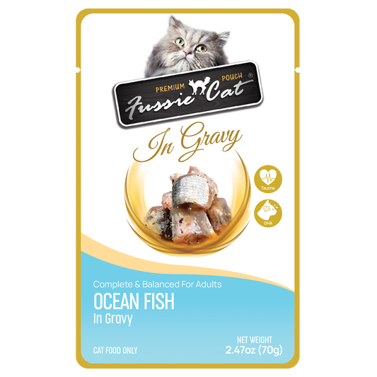 Fussie Cat Pouch Ocean Fish In Gravy 2 47Oz Wet Cat Food - main product image
