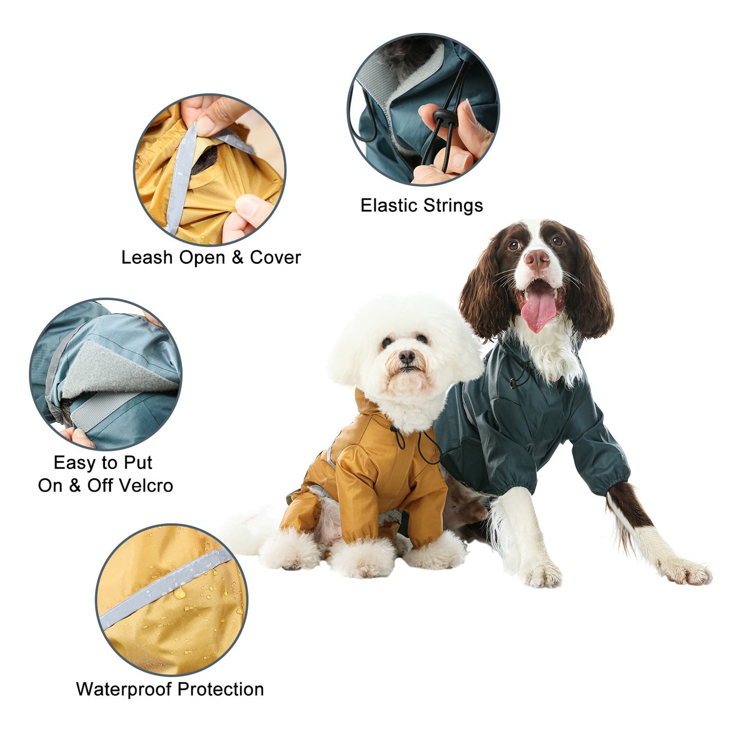 Ultralight Full Covered Hooded Waterproof Dog Jacket Yellow - gallery image 10