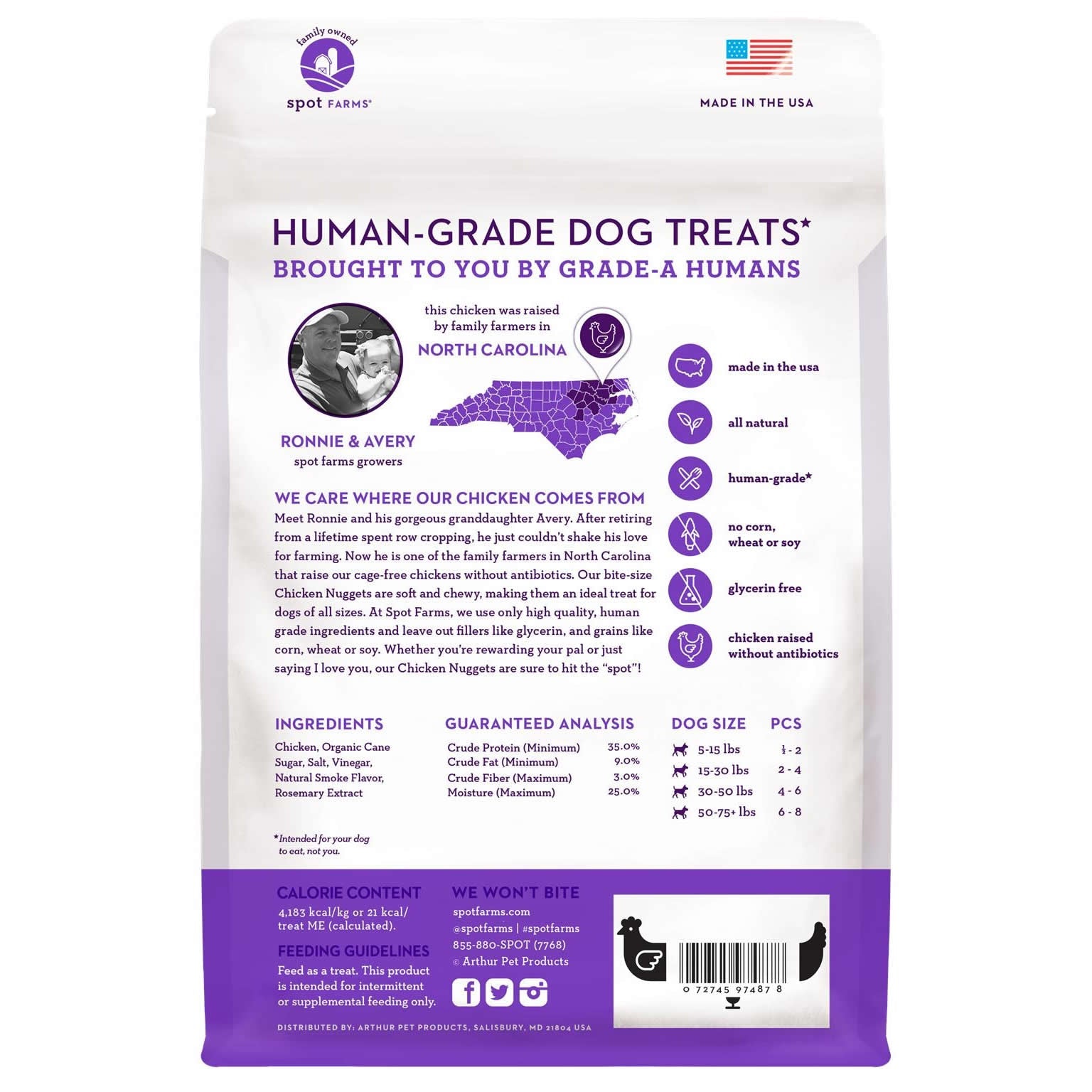 Spot Farms Dog Grain Free Nuggets Chicken 12Oz dog treats - detail view