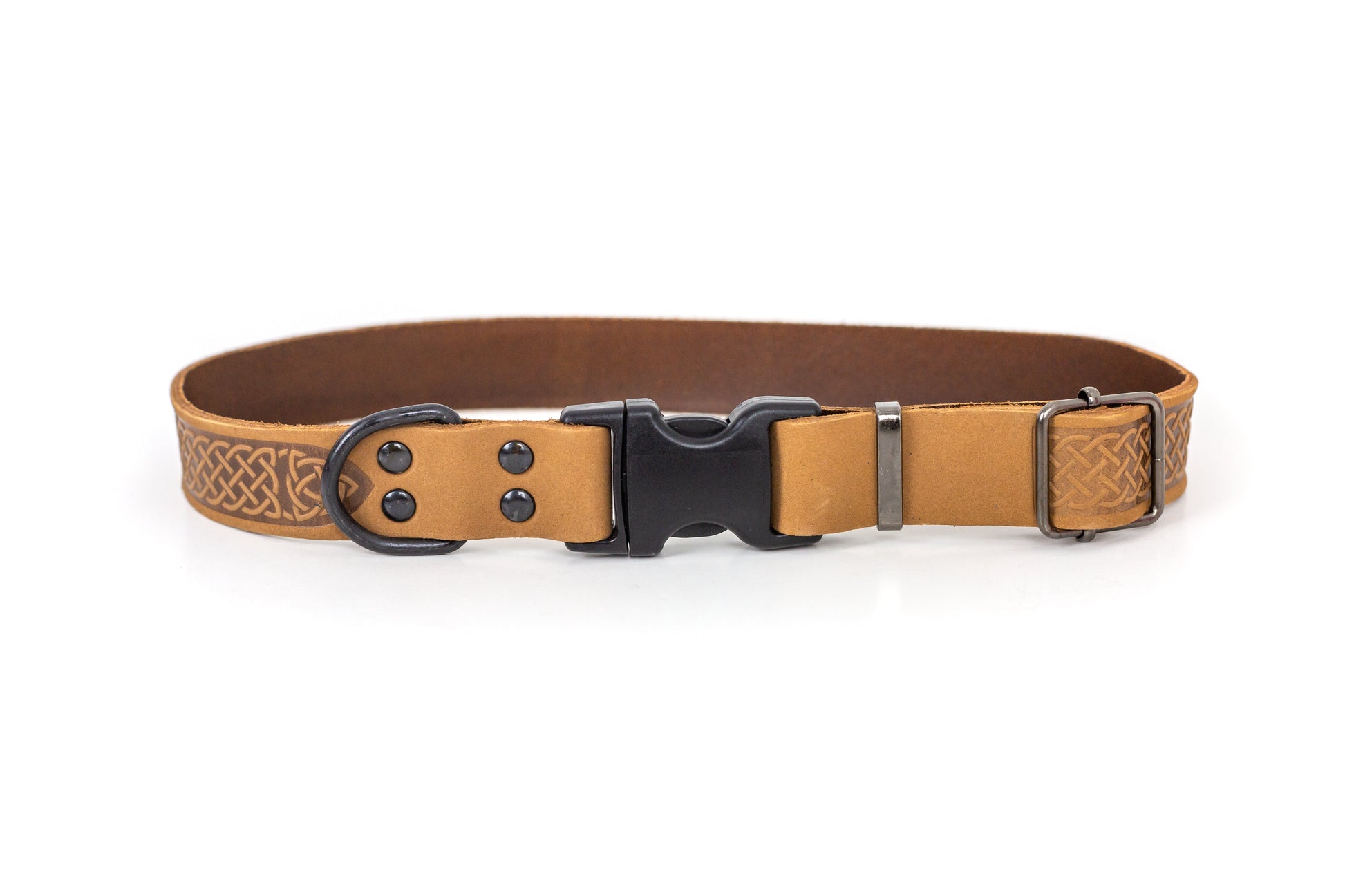 Dog Collar Celtic Sport Khaki Leather Collar for Daily Use main product image for dogs and cats