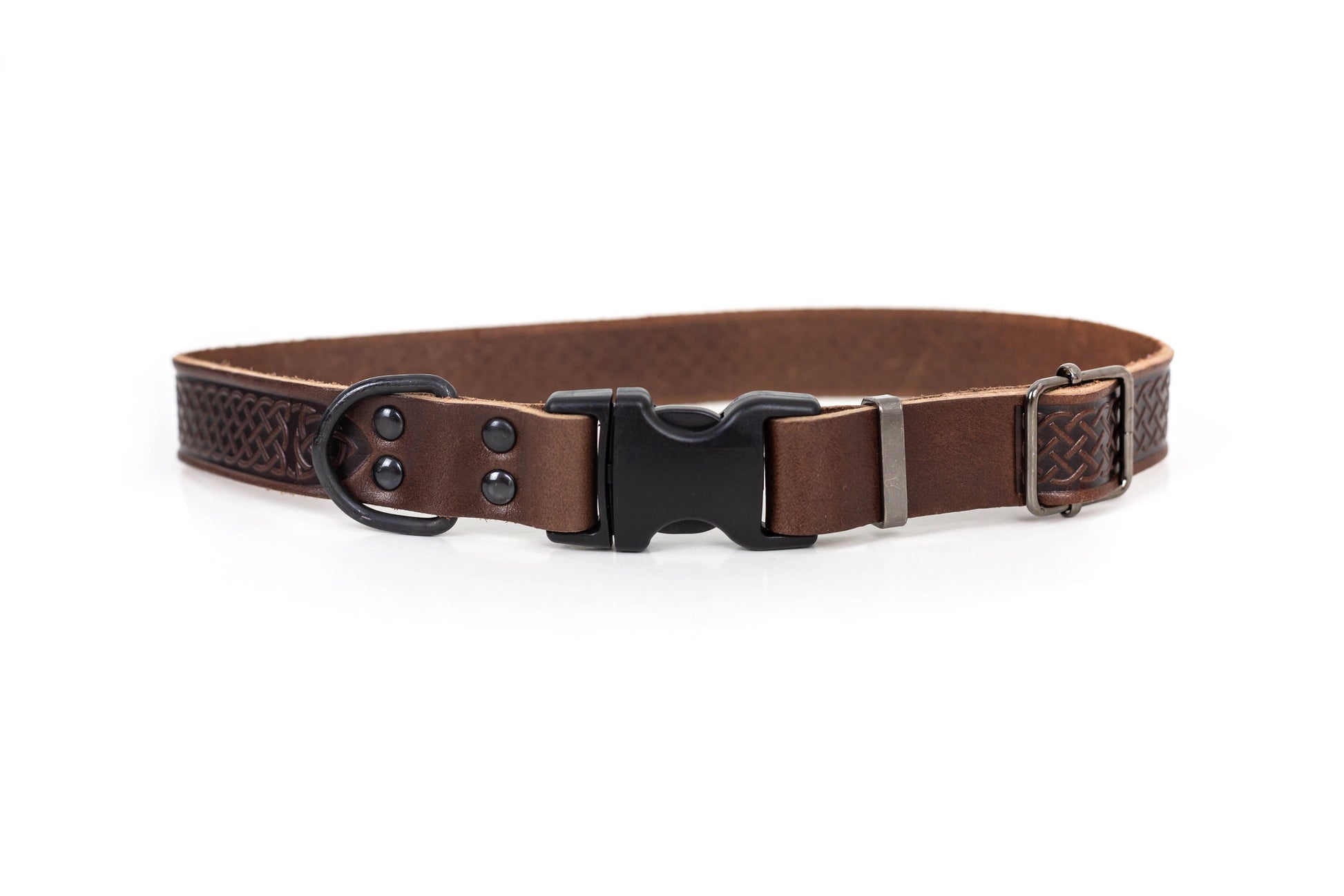 Dog Collar Celtic Sport Chocolate Leather Collar for Comfort - main product image for dog collar