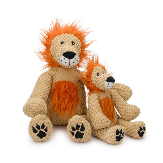 Fabdog Floppy Lion Tan Interactive Dog Toy Durable Play - detail view