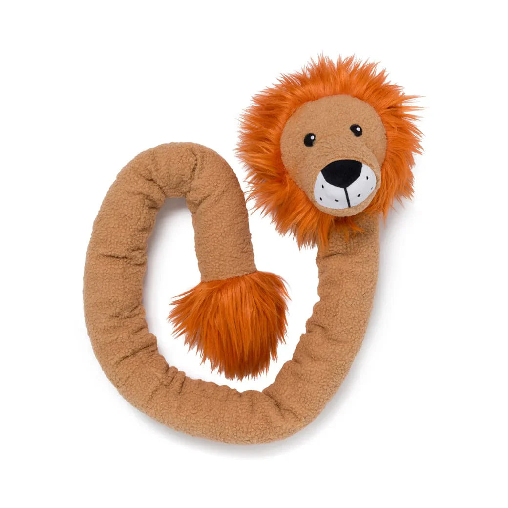Fabdog Twisty Lion Tan 5Ft Interactive Dog Toy Durable Play - detail view