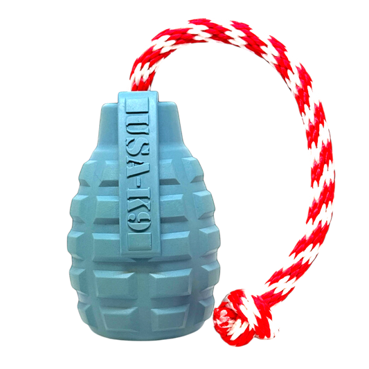 USA K9 Grenade Shaped Rubber Dog Toy Chew Treat Disp 65477 - main product image