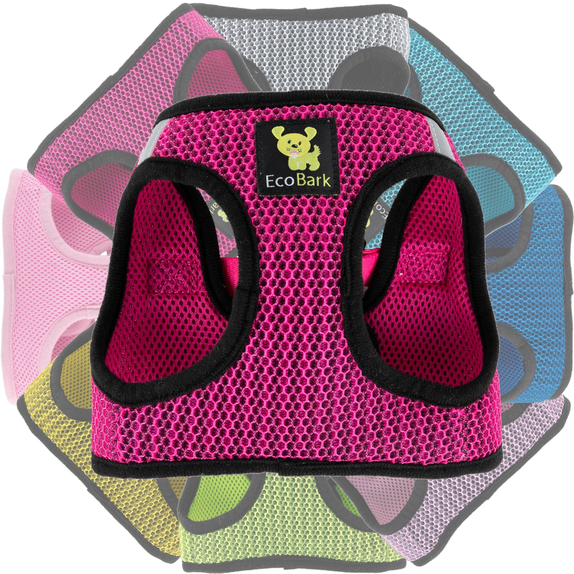 Dog Harness EcoBark Fuchsia Step In Harness Reflective Soft - gallery product image for dog harness