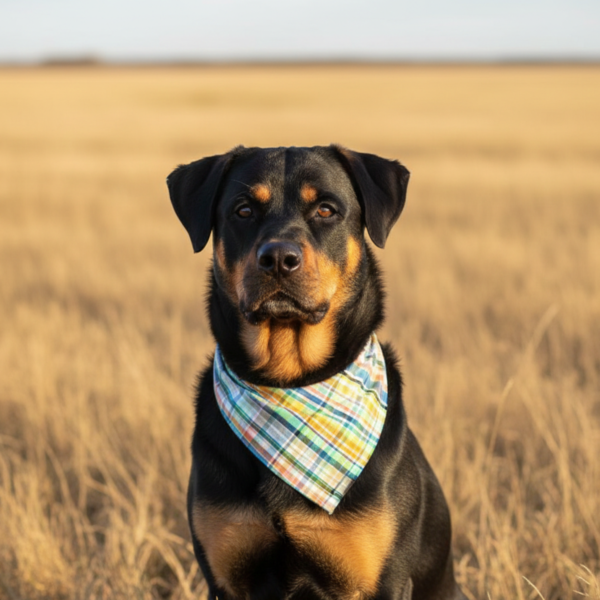 Spring Plaid Dog Bandana - main product image